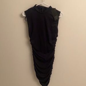 NWT form fitting black bodycon bunchy style party evening dress by AX Paris Sz 8
